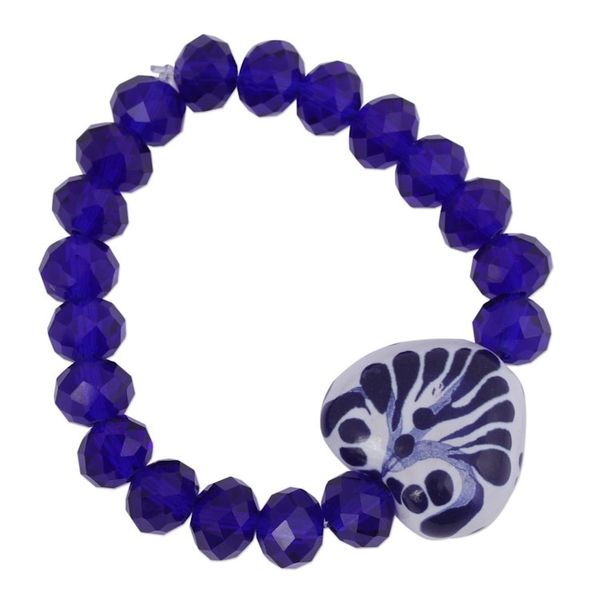 Alternate image for Ceramic and Crystal Heart Beaded Bracelet from Mexico Celestial Delight