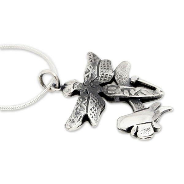 Alternate image for Hammer Dragonfly Art Sterling Silver Pendant Necklace The Hammer and the Dragonfly