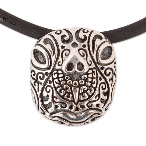 Alternate image for Sterling Silver Tortoise Pendant Necklace from Mexico Stylized Tortoise