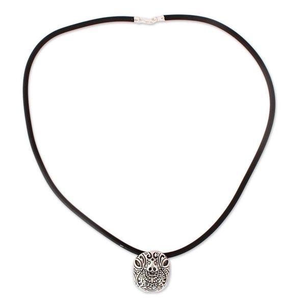 Alternate image for Sterling Silver Tortoise Pendant Necklace from Mexico Stylized Tortoise