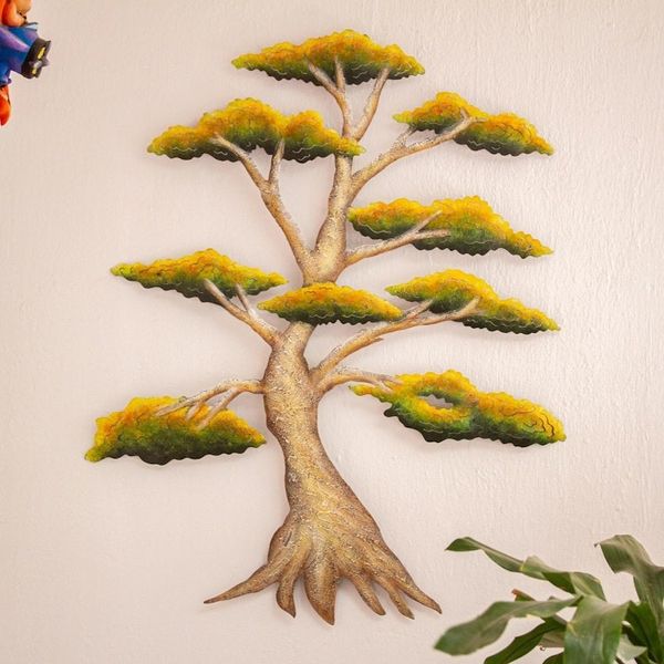 Alternate image for Handcrafted Mexico Steel Wall Sculpture of a Tree Sunny Bonsai