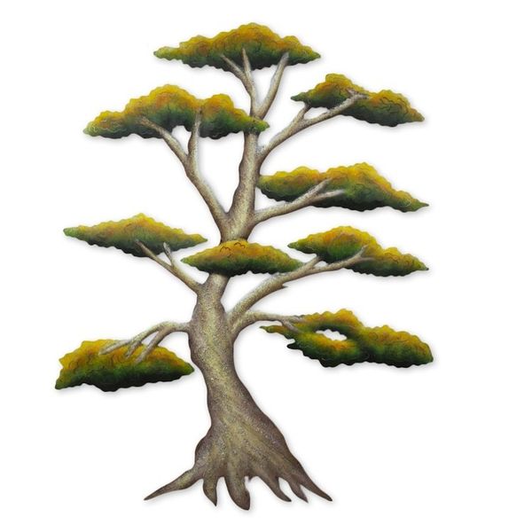 Alternate image for Handcrafted Mexico Steel Wall Sculpture of a Tree Sunny Bonsai