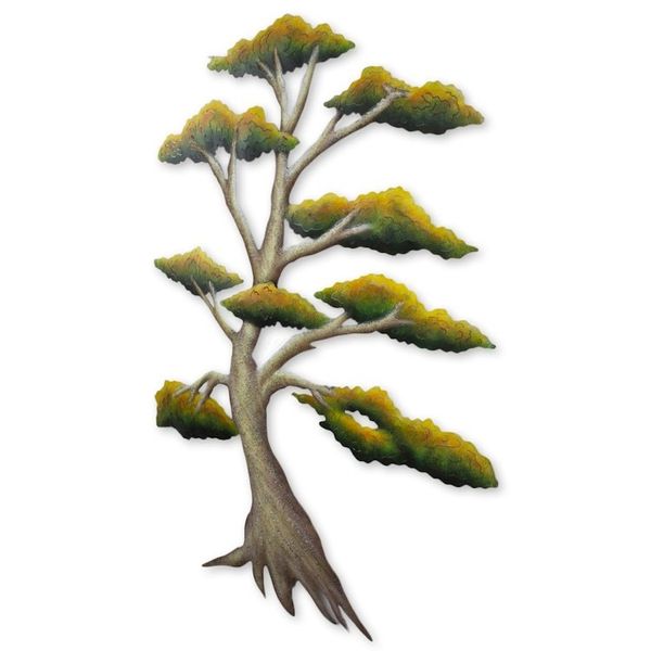 Alternate image for Handcrafted Mexico Steel Wall Sculpture of a Tree Sunny Bonsai