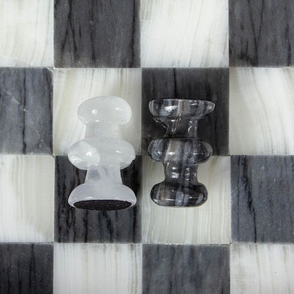 Alternate image for Grey and White Marble and Onyx Chess Set Sophisticated Challenge