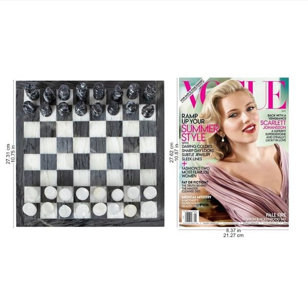 Alternate image for Grey and White Marble and Onyx Chess Set Sophisticated Challenge