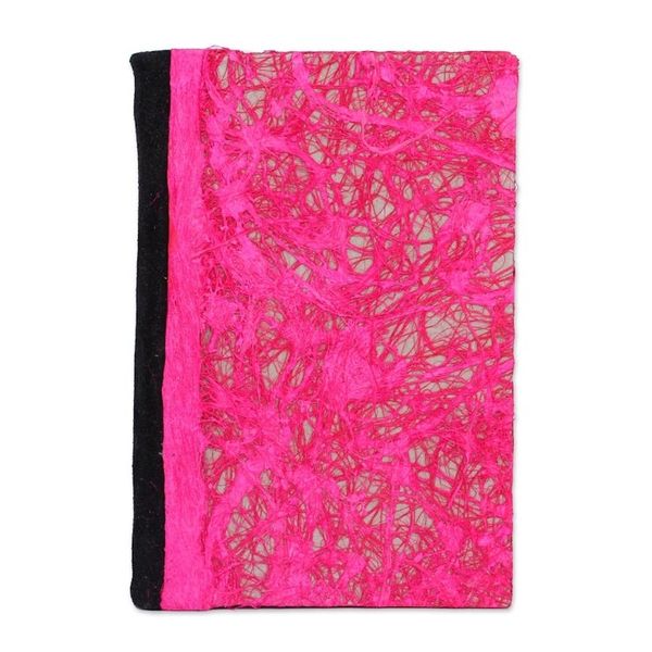 Alternate image for Recycled Paper Journal with Fuchsia Motifs from Mexico Fuchsia Delicacy