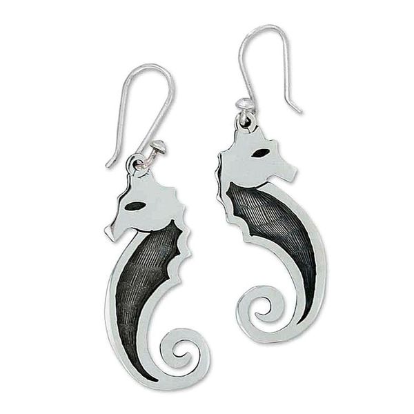 Alternate image for Sterling silver dangle earrings Seahorse