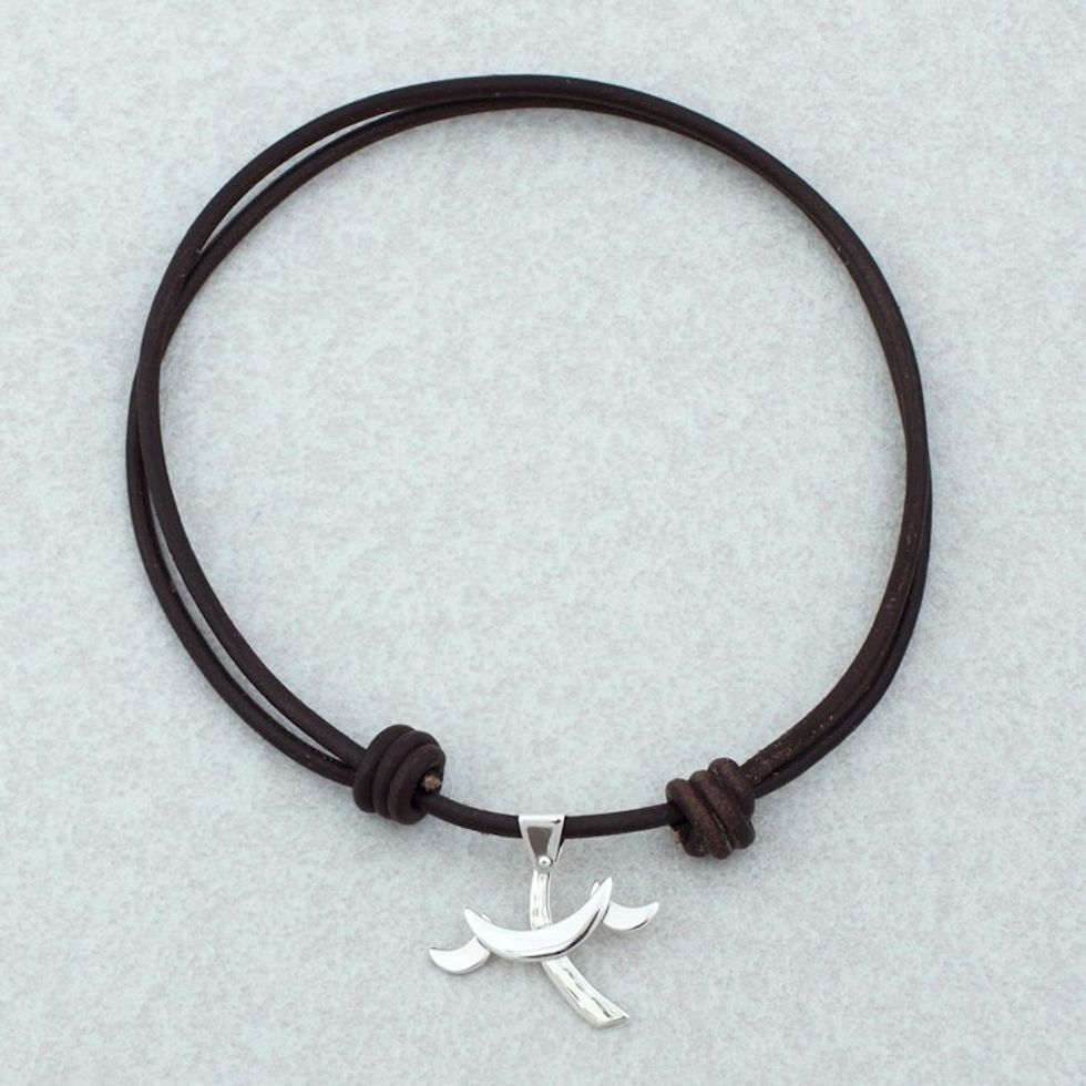 Taxco Sterling Silver Libra Pendant Necklace from Mexico 'Libra Moon'