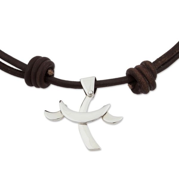 Alternate image for Taxco Sterling Silver Libra Pendant Necklace from Mexico Libra Moon