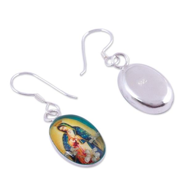 Alternate image for Religious Natural Flower Dangle Earrings from Mexico Flowering Faith