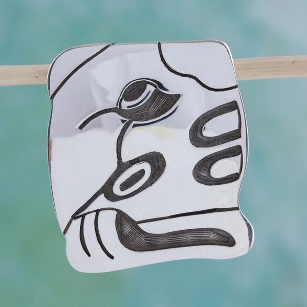 Alternate image for Unique Mexican Silver Womens Pendant Maya Dog