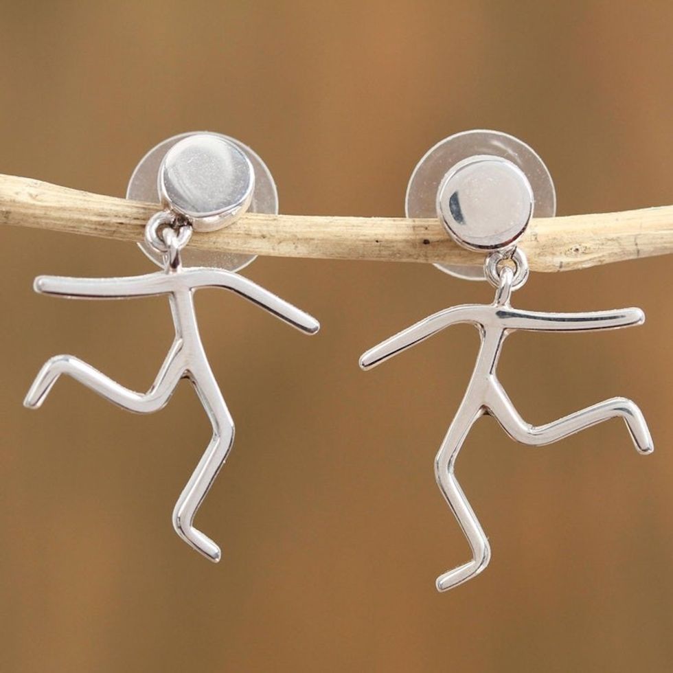 Taxco Sterling Silver Dangle Earrings from Mexico 'Taxco Joy'