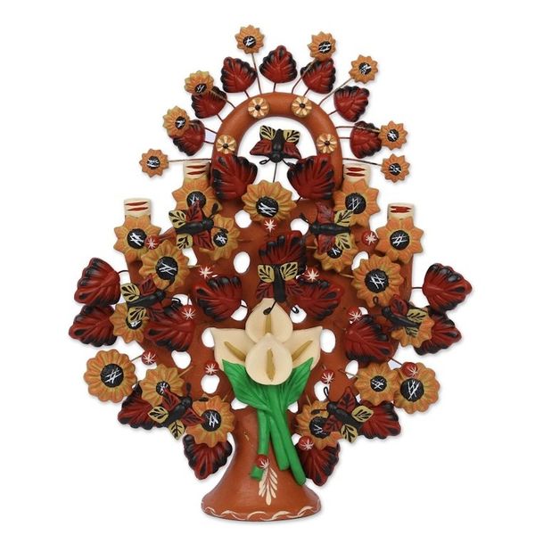Alternate image for Handcrafted Ceramic Blooming Tree with Butterflies Calla Lily Tree
