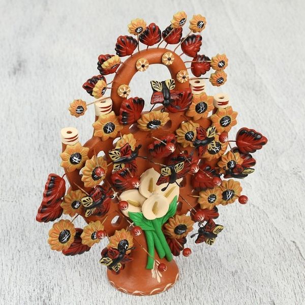 Alternate image for Handcrafted Ceramic Blooming Tree with Butterflies Calla Lily Tree