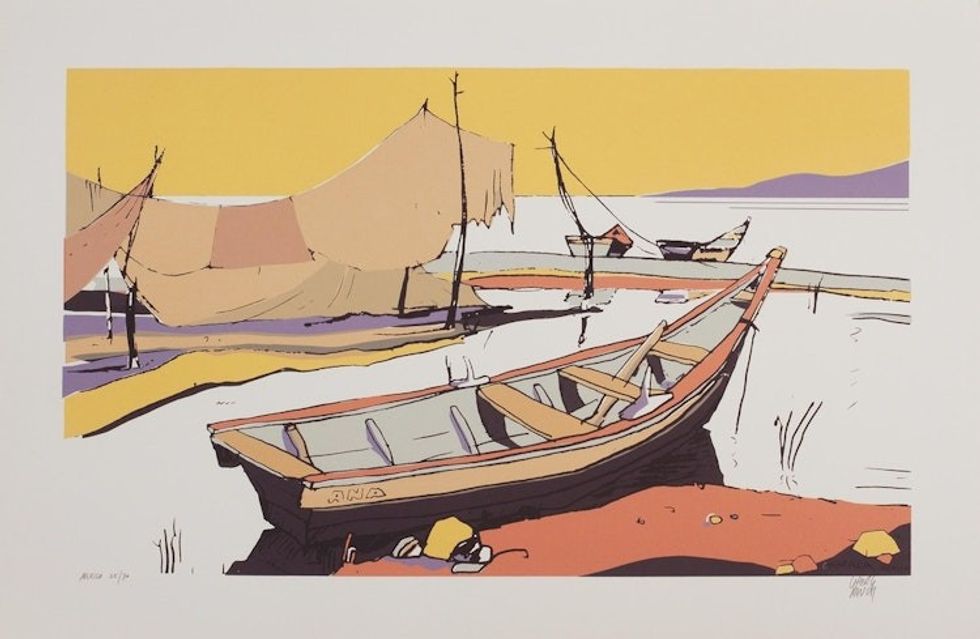 Original Signed Silk Screen Print of Mexico's Lake Chapala 'Mexico'