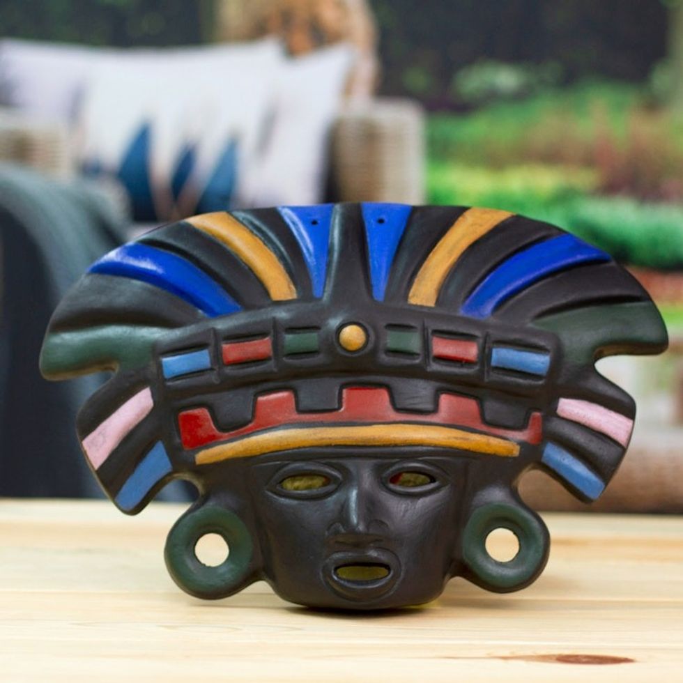 Ceramic mask 'Aztec Warrior'