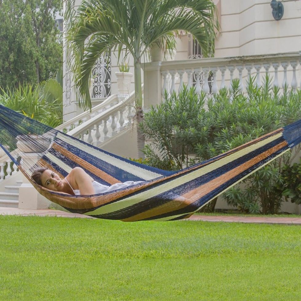 Mayan Rope Style Handmade Single Easy Travel Mexico Hammock 'Atlantis'