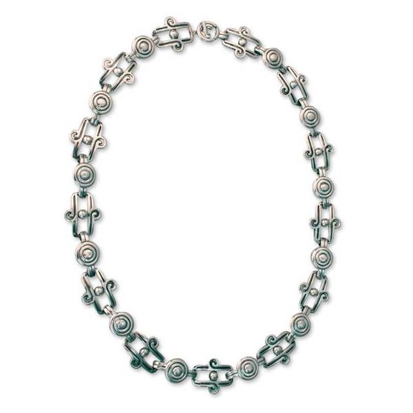 Alternate image for Taxco Silver Link Necklace Mexico Aztec Royalty