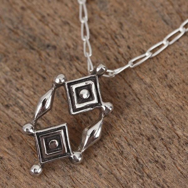 Alternate image for Sterling Silver Ojo de Dios Pendant Necklace from Mexico Gods Eyes