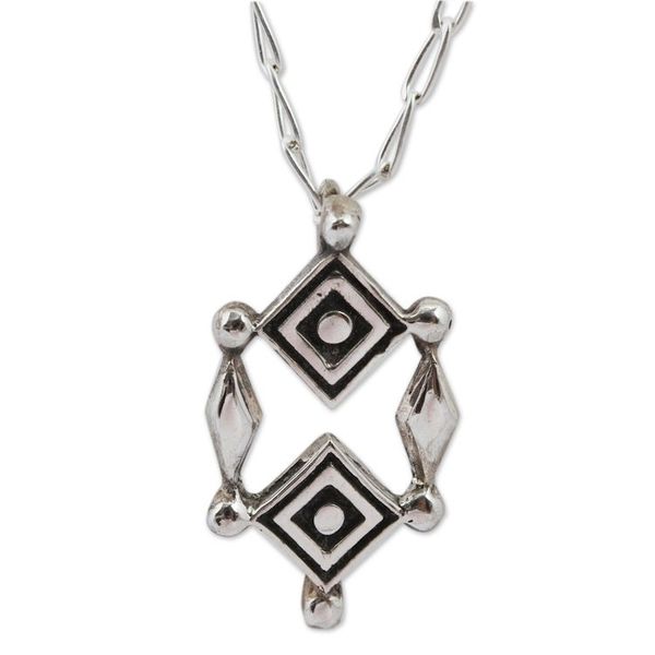 Alternate image for Sterling Silver Ojo de Dios Pendant Necklace from Mexico Gods Eyes
