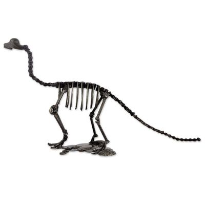 Alternate image for Dinosaur Sculpture of Recycled Metal and Auto Parts Rustic Brontosaurus