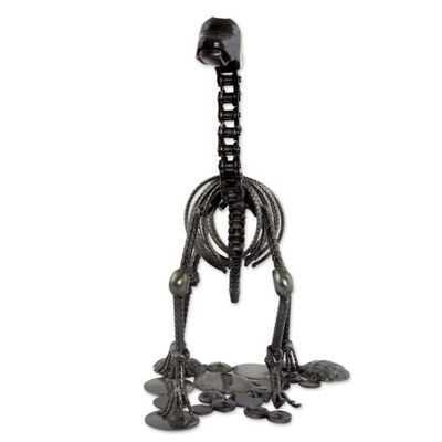 Alternate image for Dinosaur Sculpture of Recycled Metal and Auto Parts Rustic Brontosaurus