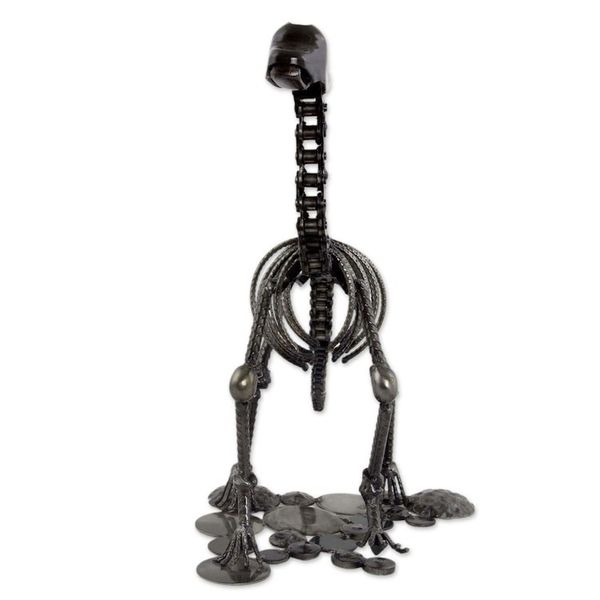 Alternate image for Dinosaur Sculpture of Recycled Metal and Auto Parts Rustic Brontosaurus