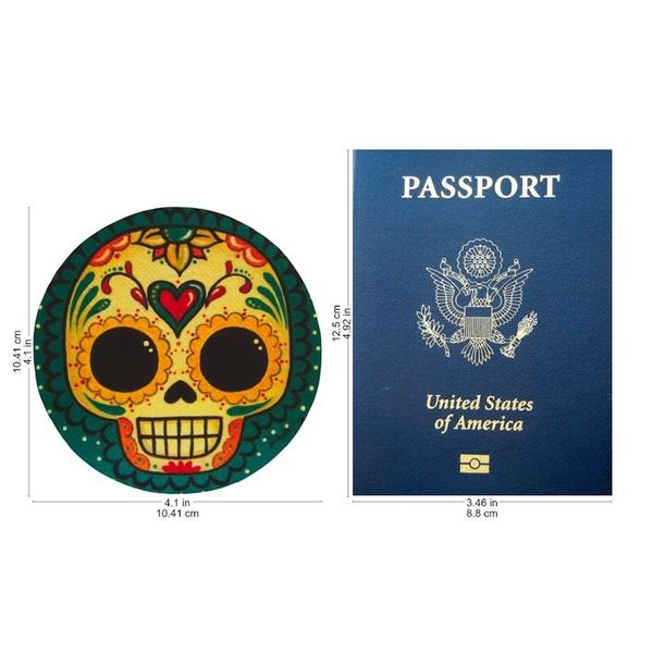 Alternate image for 4 Day of the Dead Smiling Skulls Decoupage Wood Coaster Set Loving Skull