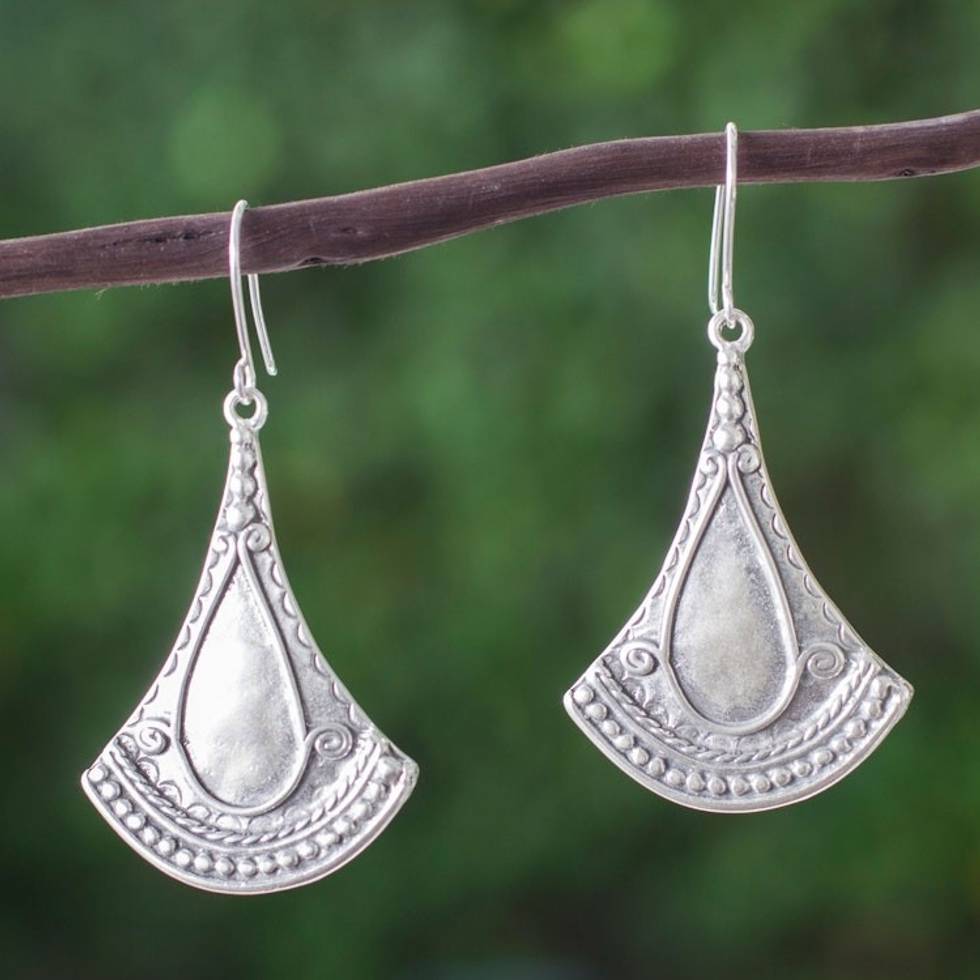 Artisan Crafted Sterling Silver Earrings 'Mexican Fantasy'
