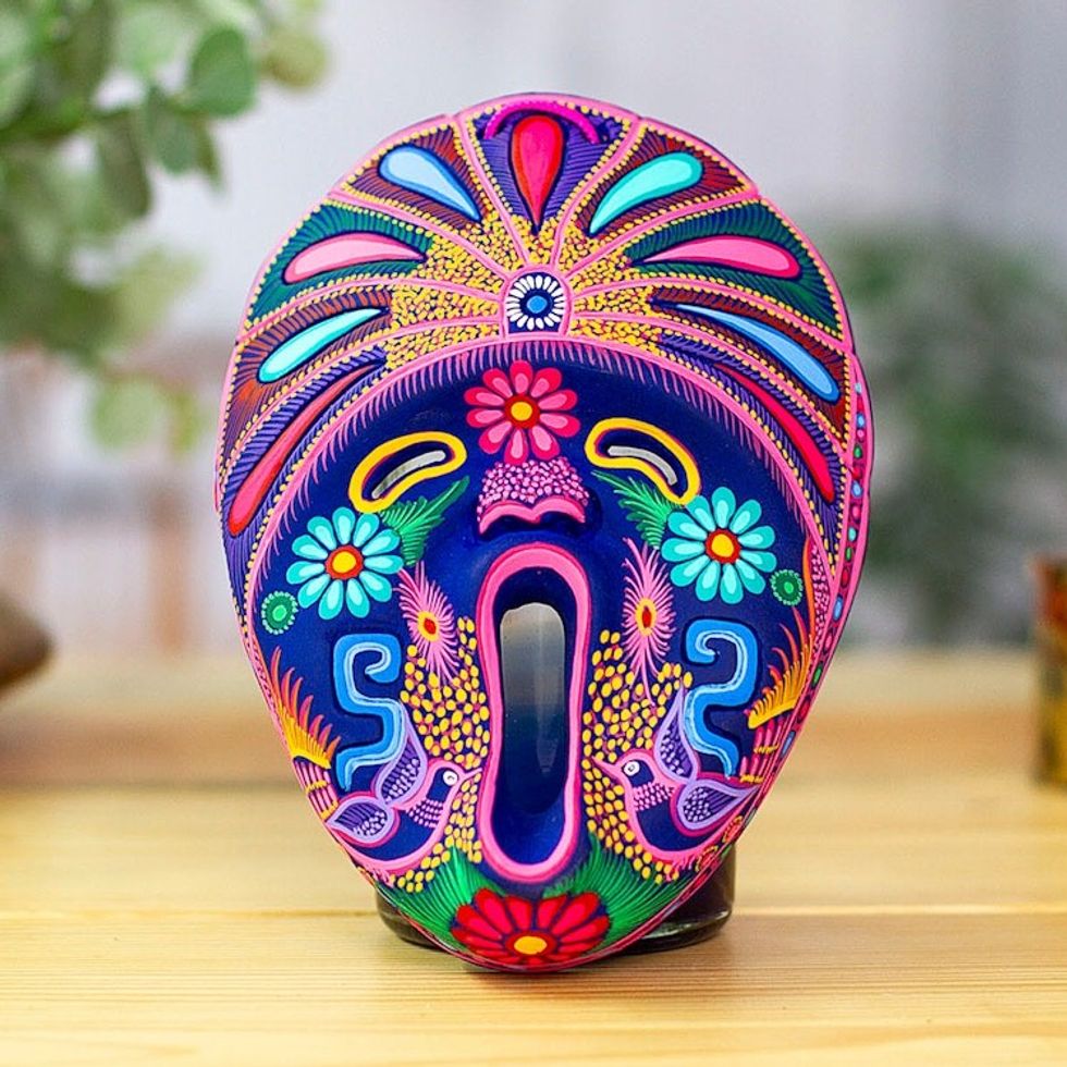 Original Ceramic Mask Painted by Hand 'Spiritual Song'