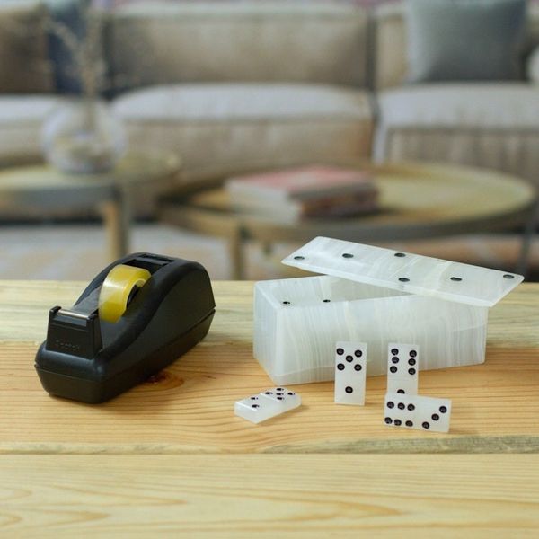 Alternate image for Ivory Onyx Domino Set from Mexico 6 Inch Relaxing Game