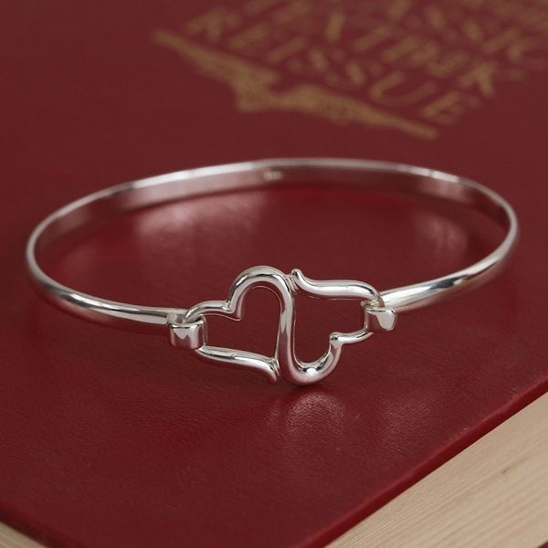Alternate image for Sterling Silver Heart Bangle Bracelet from Mexico Heart Harmony