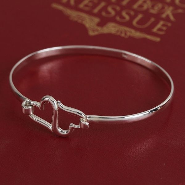 Alternate image for Sterling Silver Heart Bangle Bracelet from Mexico Heart Harmony