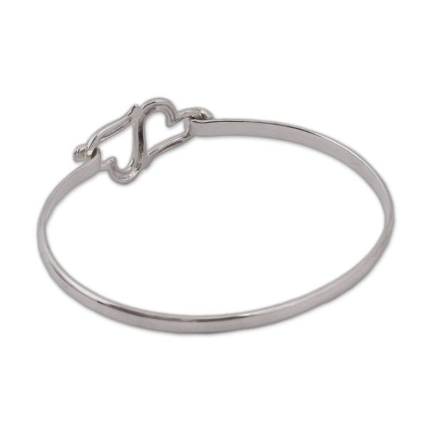 Alternate image for Sterling Silver Heart Bangle Bracelet from Mexico Heart Harmony