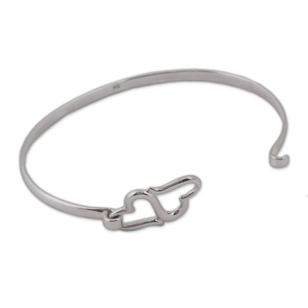 Alternate image for Sterling Silver Heart Bangle Bracelet from Mexico Heart Harmony