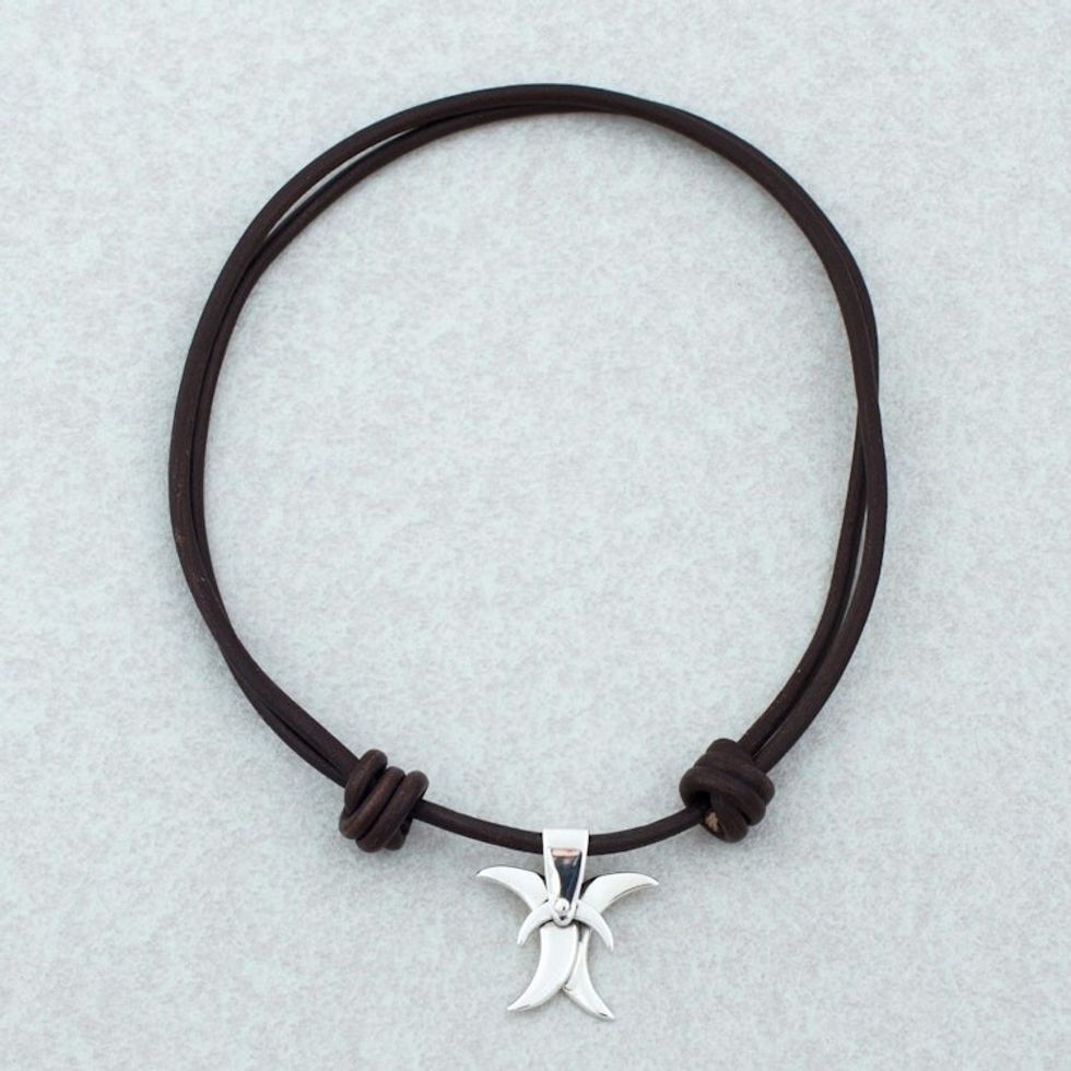 Taxco Sterling Silver Aries Pendant Necklace from Mexico 'Aries Moon'