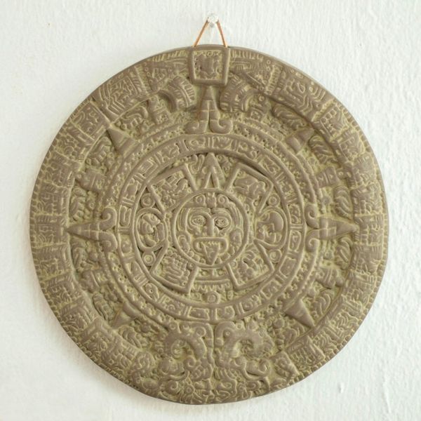 Alternate image for Ceramic plaque Aztec Calendar in Grey