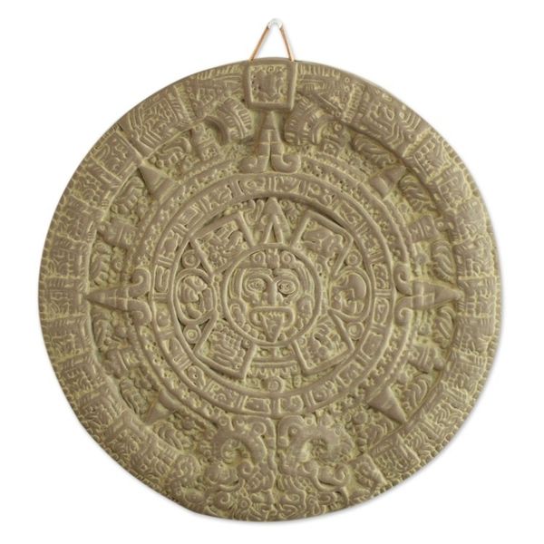 Alternate image for Ceramic plaque Aztec Calendar in Grey