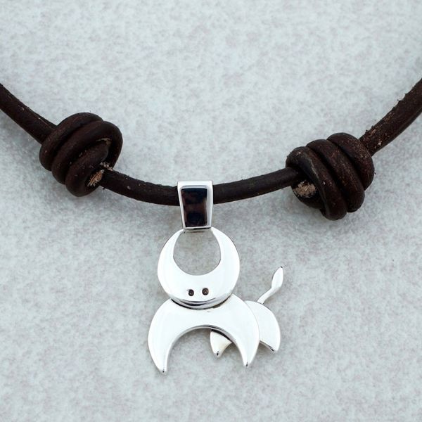 Alternate image for Taxco Sterling Silver Taurus Pendant Necklace from Mexico Taurus Moon