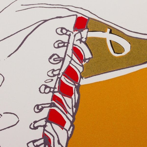 Alternate image for Mexico Signed Numbered Silkscreen Print 35 Inches Lace-up Boots