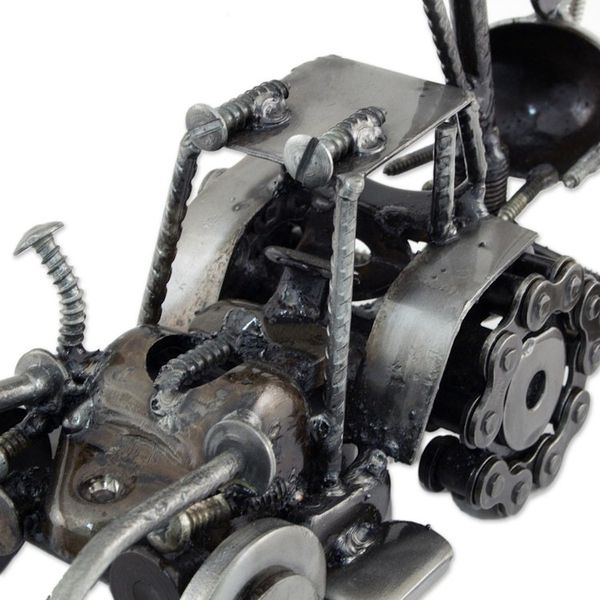 Alternate image for Unique Recycled Metal and Car Parts Sculpture Mexico Rustic Bulldozer Digger