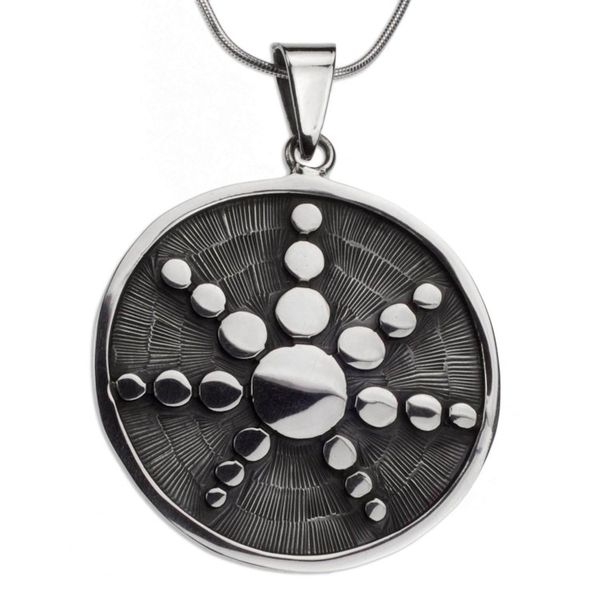 Alternate image for Artisan Crafted Taxco Sterling Silver Pendant Necklace Star in the Moon