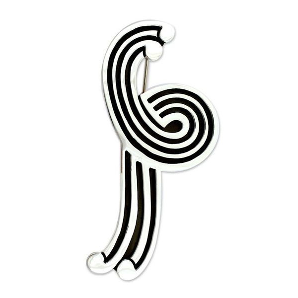 Alternate image for Hand Made Modern Sterling Silver Brooch Pin Large Silver Fountain
