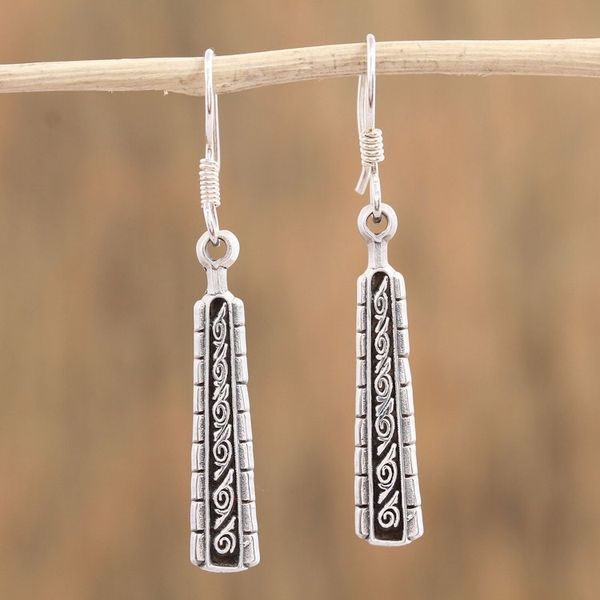 Alternate image for Handcrafted Sterling Silver Dangle Earrings from Mexico Sign of Destiny