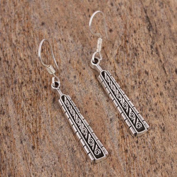 Alternate image for Handcrafted Sterling Silver Dangle Earrings from Mexico Sign of Destiny