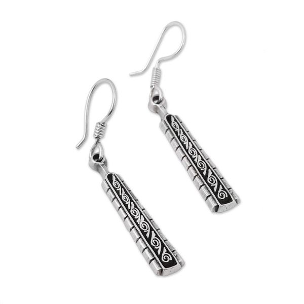 Alternate image for Handcrafted Sterling Silver Dangle Earrings from Mexico Sign of Destiny