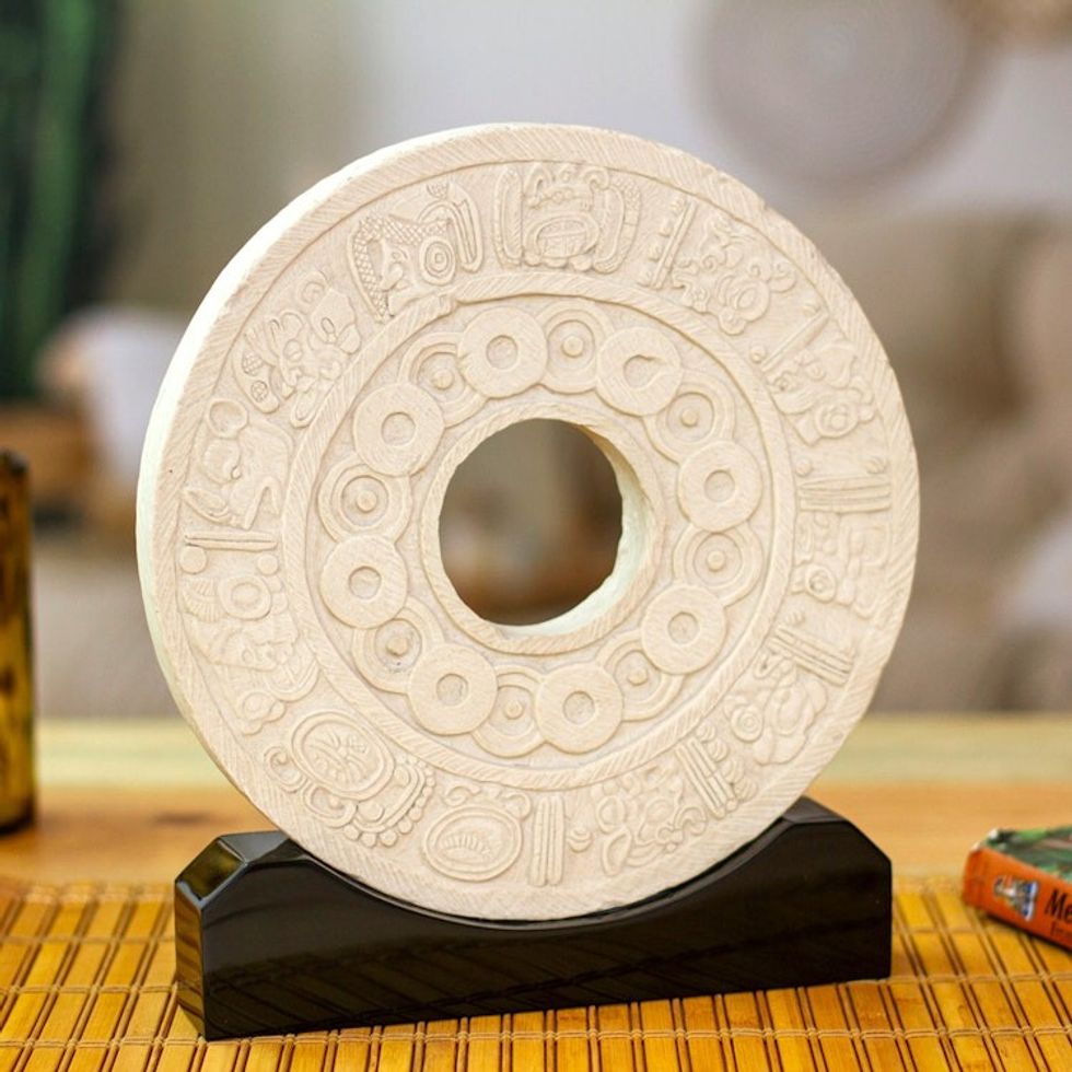 Sculpture 'Pre-Hispanic Ball Game'