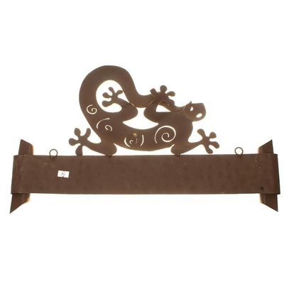 Alternate image for Handcrafted Steel Lizard Wall Sconce Candleholder Happy Gecko