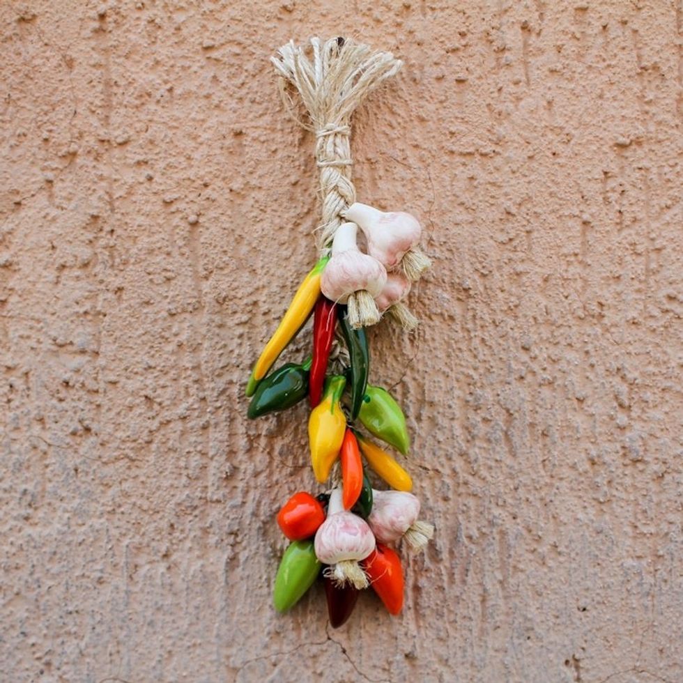 Handcrafted Ceramic Decorative Ristra from Mexico 'Cooking Delight'