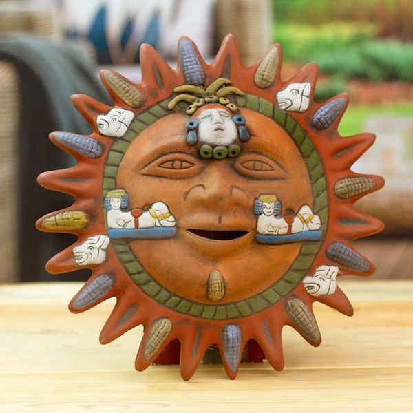Alternate image for Ceramic wall adornment Maya Sun